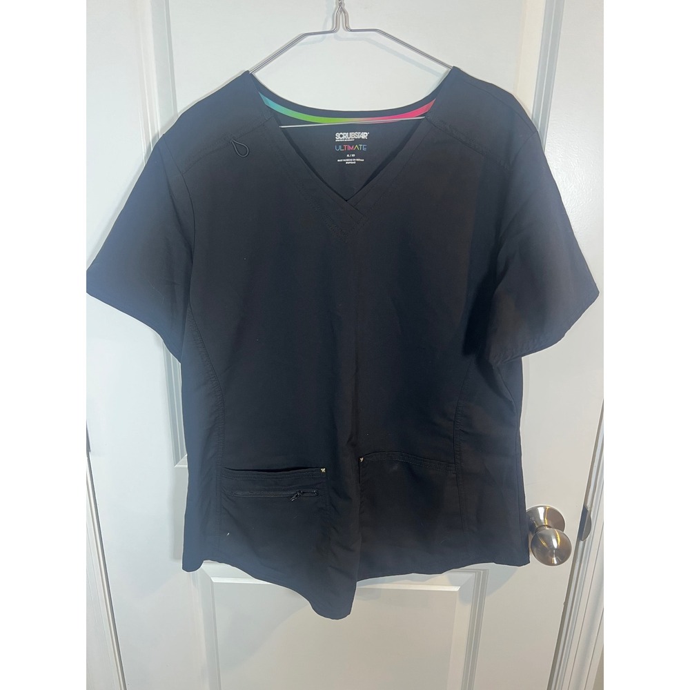 Scrubstar Womens Scrub Top Ultimate V-Neck Black XL